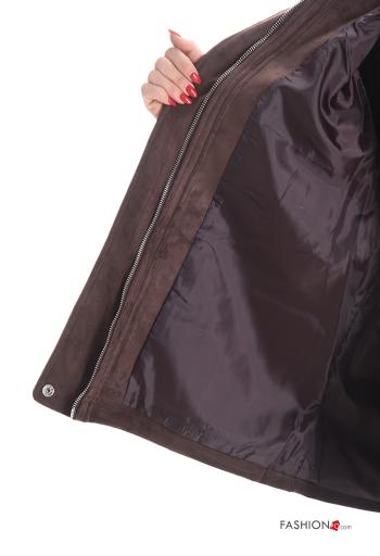 Blusão manga comprida com gola com botões com fecho com forro - ph 6