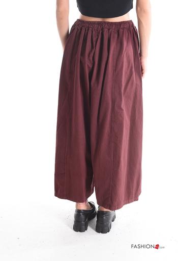 oversized wide leg Cotton Trousers with pockets with elastic - ph 2