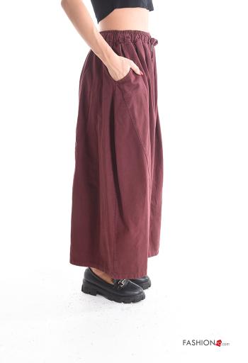 oversized wide leg Cotton Trousers with pockets with elastic - ph 3