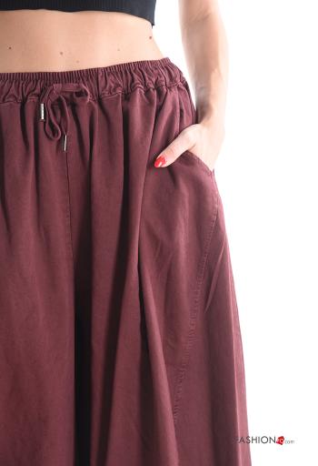 oversized wide leg Cotton Trousers with pockets with elastic - ph 4