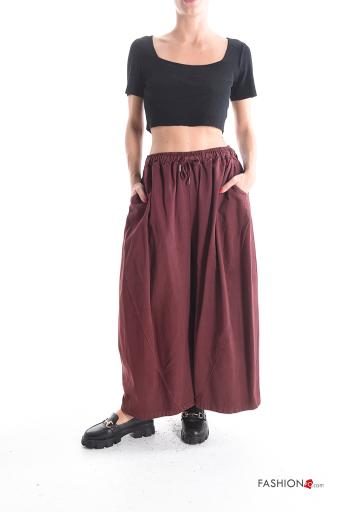 oversized wide leg Cotton Trousers with pockets with elastic - ph 5