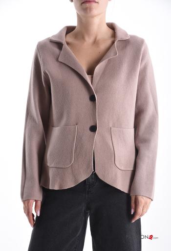 Gilet manches longues à collet à boutons avec poches