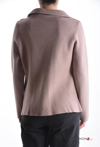 long sleeve with collar Cardigan with buttons with pockets - ph 2