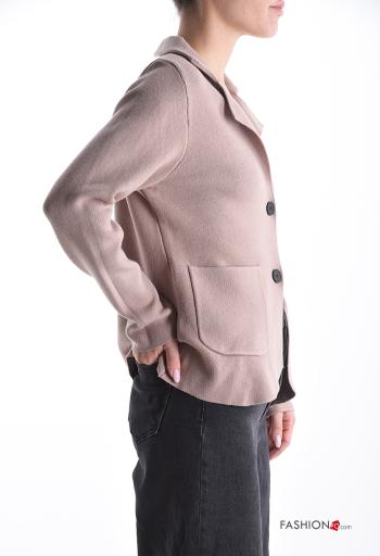 long sleeve with collar Cardigan with buttons with pockets - ph 3