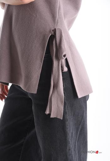 sleeveless crew neck Sweater with bow with split - ph 4