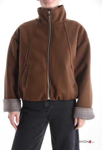 Bomber maniche lunghe con fodera con zip a collo alto con tasche