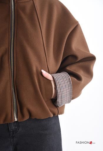 Bomber maniche lunghe con fodera con zip a collo alto con tasche - ph 4