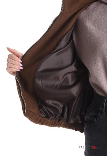 Bomber maniche lunghe con fodera con zip a collo alto con tasche - ph 6