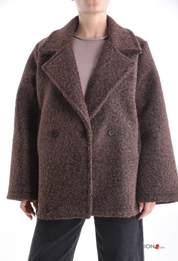 Giacca maniche lunghe senza fodera con bottoni con tasche