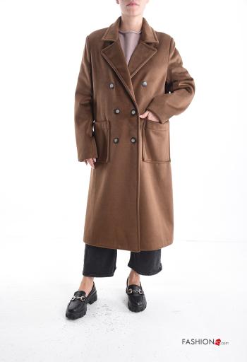 Cappotto maniche lunghe con fodera con bottoni con tasche - ph 1