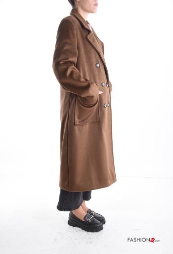 Cappotto maniche lunghe con fodera con bottoni con tasche - ph 3