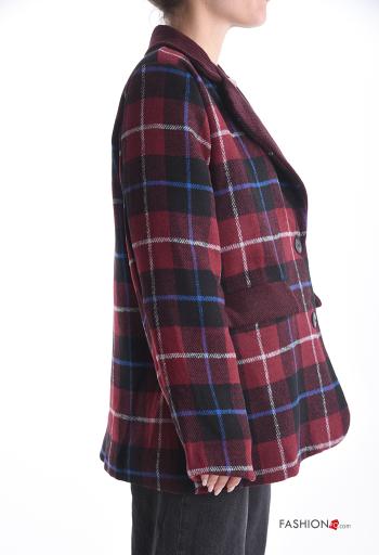 Tartan long sleeve Cotton Blazer with buttons with lining - ph 3