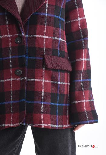 Tartan long sleeve Cotton Blazer with buttons with lining - ph 4