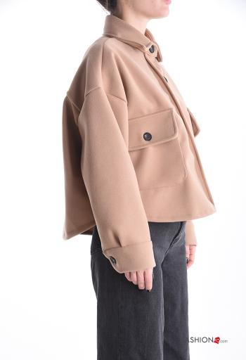 long sleeve with collar Bomber Jacket with buttons with pockets - ph 3