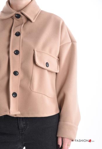 long sleeve with collar Bomber Jacket with buttons with pockets - ph 4