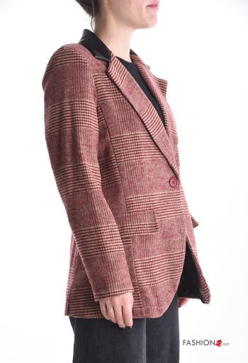 Blazer manga comprida Padrão Tartan com botões com forro - ph 3