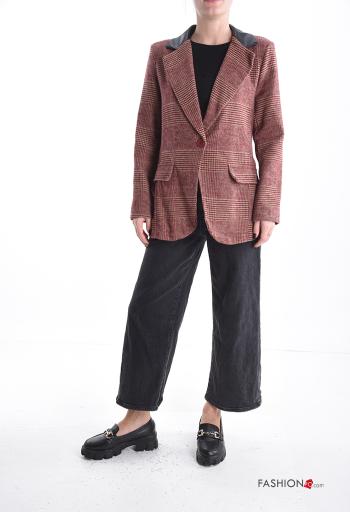 Blazer manga comprida Padrão Tartan com botões com forro - ph 5