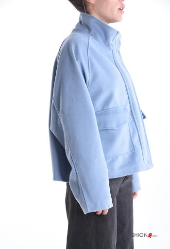 Giacca maniche lunghe con tasche a collo alto con zip con fodera con bottoni - ph 3