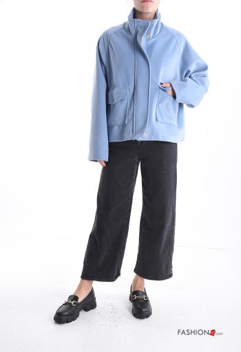 Giacca maniche lunghe con tasche a collo alto con zip con fodera con bottoni - ph 5