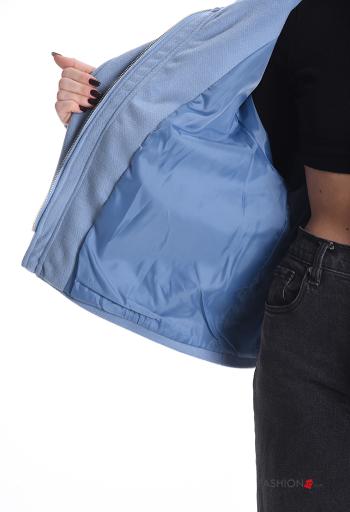 Giacca maniche lunghe con tasche a collo alto con zip con fodera con bottoni - ph 6