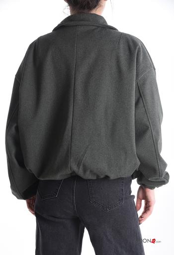 with collar Bomber Jacket with zip with elastic with lining with pockets - ph 2