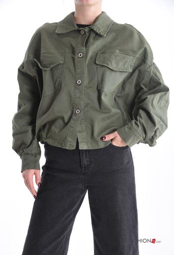 long sleeve with collar Cotton Jacket with buttons with pockets - ph 1