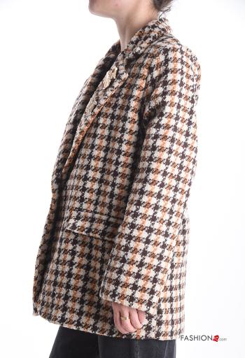 Houndstooth long sleeve Blazer with buttons with lining with pockets - ph 3