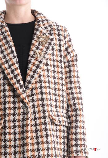 Houndstooth long sleeve Blazer with buttons with lining with pockets - ph 4