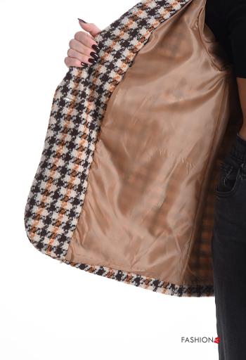 Houndstooth long sleeve Blazer with buttons with lining with pockets - ph 6