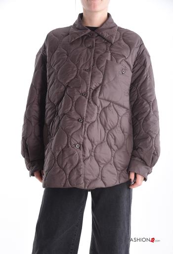 Blusão acolchoado com gola com botões com bolsos com cordão - ph 1