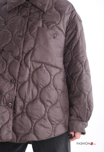 Blusão acolchoado com gola com botões com bolsos com cordão - ph 4