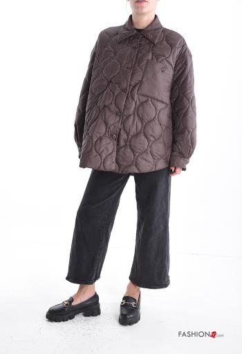 Blusão acolchoado com gola com botões com bolsos com cordão - ph 5