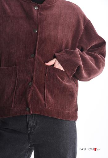 Bomber maniche lunghe con fodera con bottoni con tasche - ph 4