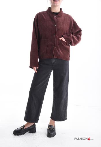 Bomber maniche lunghe con fodera con bottoni con tasche - ph 5