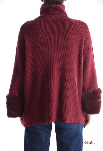Maglione pelliccia sintetica maniche lunghe a collo alto - ph 2