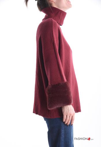 Maglione pelliccia sintetica maniche lunghe a collo alto - ph 3