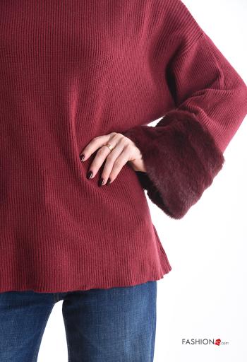 Maglione pelliccia sintetica maniche lunghe a collo alto - ph 4