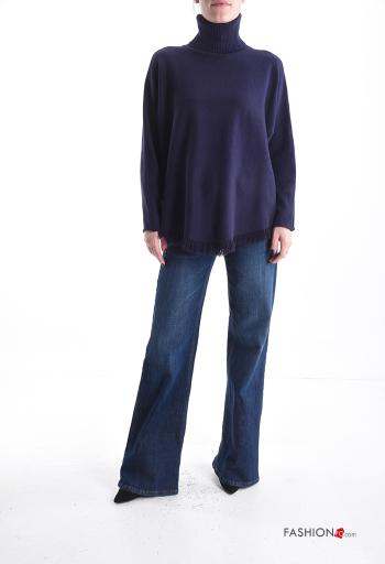 Camisola manga comprida com gola subida com franja - ph 5