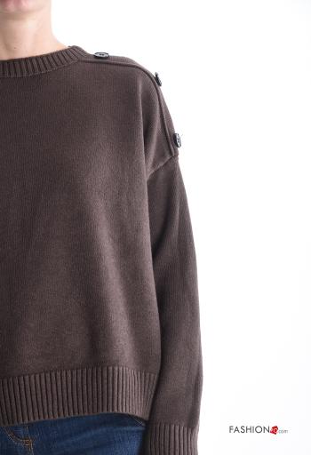 Maglione maniche lunghe girocollo con bottoni - ph 4