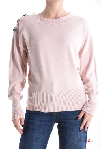 Maglione maniche lunghe girocollo con bottoni - ph 1