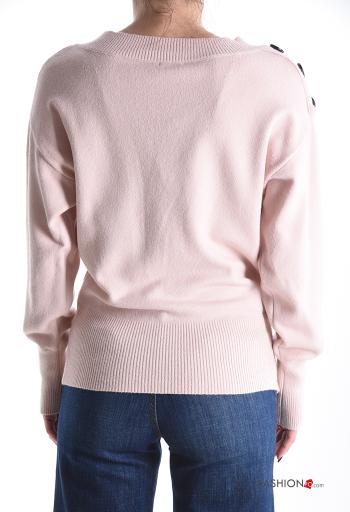 Maglione maniche lunghe girocollo con bottoni - ph 2