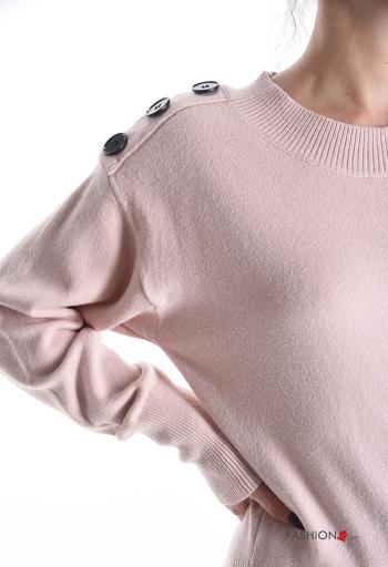 Maglione maniche lunghe girocollo con bottoni - ph 4