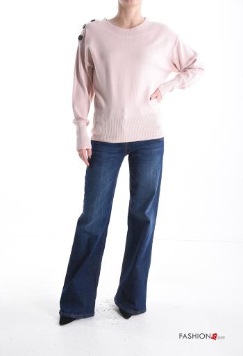 Maglione maniche lunghe girocollo con bottoni - ph 5
