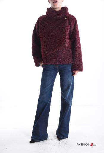 Cappotto maniche lunghe con fodera a collo alto con bottoni - ph 5