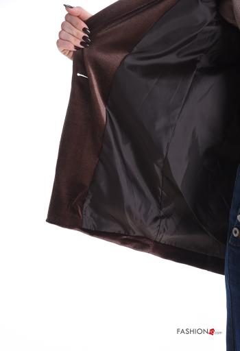 Samt lange ärmel Blazer mit Strasssteinen mit Futter - ph 6