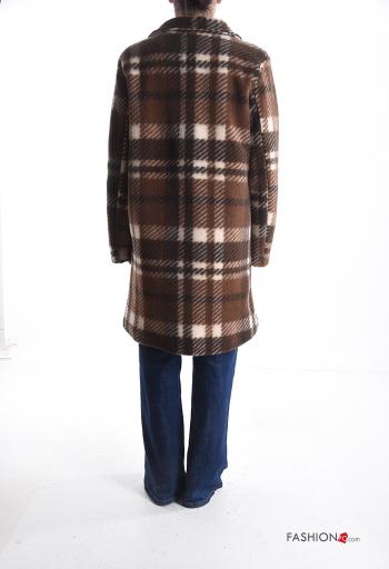 Cappotto maniche lunghe Fantasia tartan con fodera con bottoni con tasche - ph 2