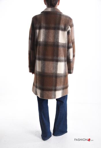 Casaco Padrão Tartan com botões com bolsos com forro - ph 2