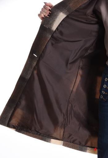 Casaco Padrão Tartan com botões com bolsos com forro - ph 5