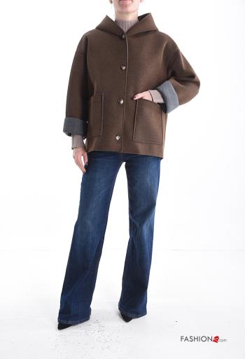 Coat with buttons with hood with pockets - ph 5
