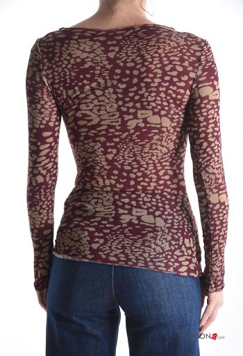 Maglietta a manica lunga in Misto Cashmere Fantasia animalier - ph 2